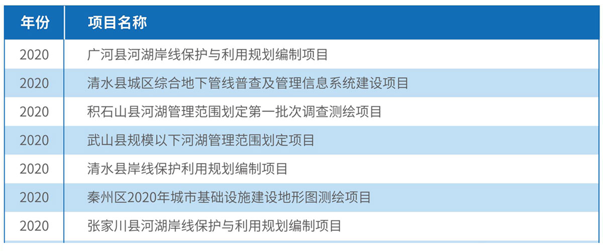 2020年度工程業(yè)績